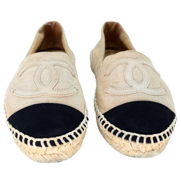 Chanel Espadrille 36 Suede Cap Toe CC Flats CC-S0304P-0005 - Picture 3 of 12